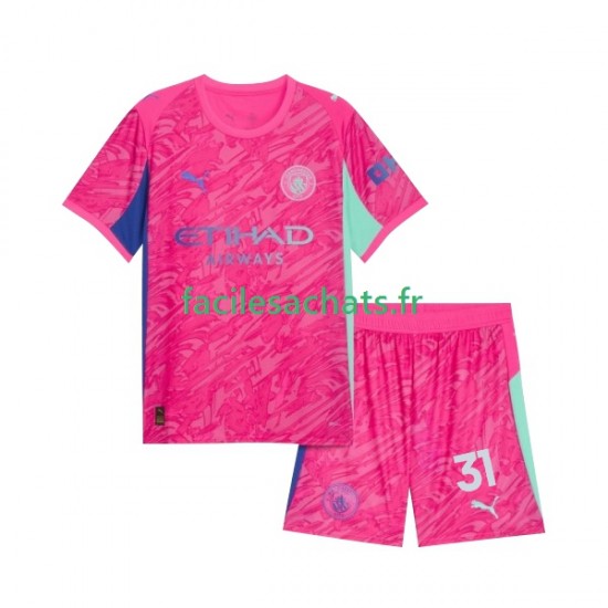 Maillot Manchester City Ederson Moraes 31 2025-2026 Gardien Extérieur Enfant MC