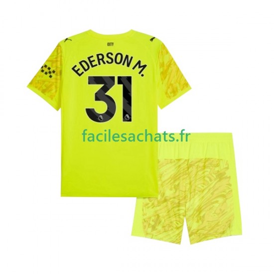 Maillot Manchester City Ederson Moraes 31 2025-2026 Gardien 3ème Enfant MC