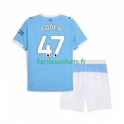Maillot Manchester City Phil Foden 47 2025-2026 Domicile Enfant MC