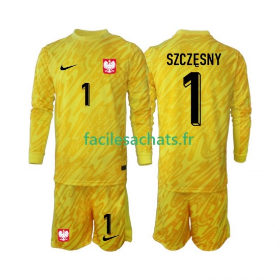 Maillot Pologne Szczesny 1 2024 Gardien Domicile Enfant ML