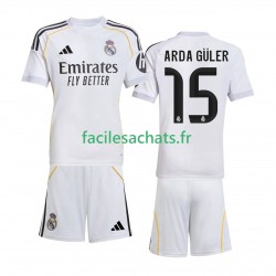 Maillot Real Madrid Arda Guler 15 2025-2026 Domicile Enfant MC Maillot Real Madrid Arda Guler 15 2025-2026 Domicile Enfant MC