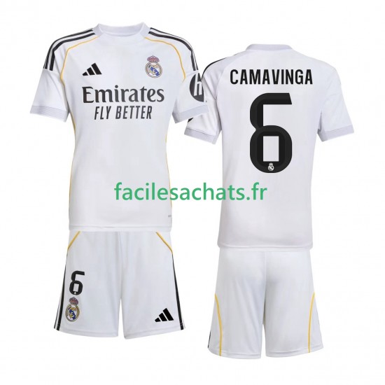 Maillot Real Madrid Camavinga 6 2025-2026 Domicile Enfant MC