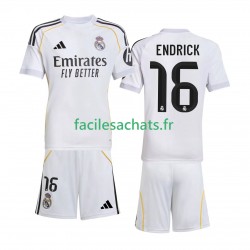 Maillot Real Madrid Endrick 16 2025-2026 Domicile Enfant MC Maillot Real Madrid Endrick 16 2025-2026 Domicile Enfant MC
