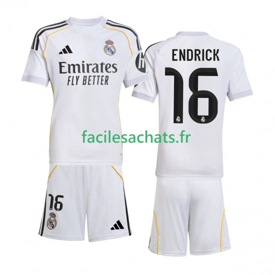 Maillot Real Madrid Endrick 16 2025-2026 Domicile Enfant MC