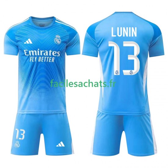 Maillot Real Madrid Andriy Lunin 13 2025-2026 Gardien Domicile Enfant MC