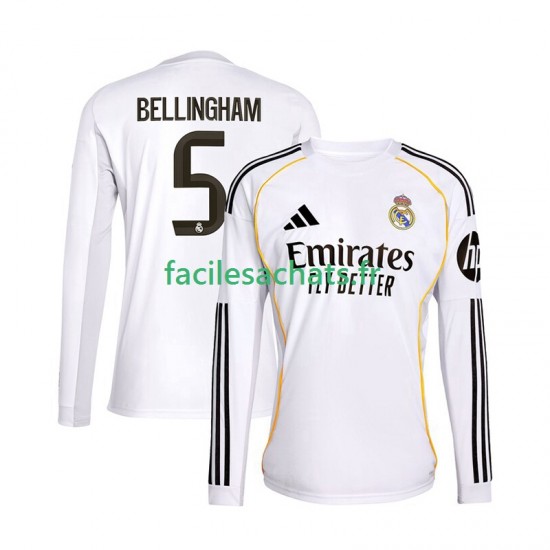 Maillot Real Madrid Jude Bellingham 5 2025-2026 Domicile Homme ML
