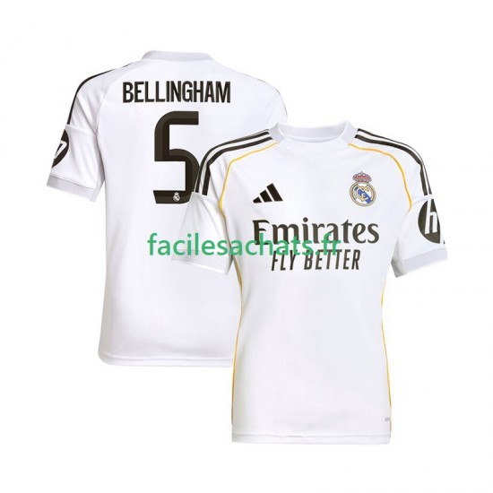Maillot Real Madrid Jude Bellingham 5 2025-2026 Domicile Homme MC