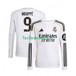 Maillot Real Madrid Kylian Mbappe 9 2025-2026 Domicile Homme ML Maillot Real Madrid Kylian Mbappe 9 2025-2026 Domicile Homme ML
