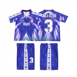 Maillot Real Madrid R CARLOS 3 Retro 1996-1997 Extérieur Enfant MC Maillot Real Madrid R CARLOS 3 Retro 1996-1997 Extérieur Enfant MC