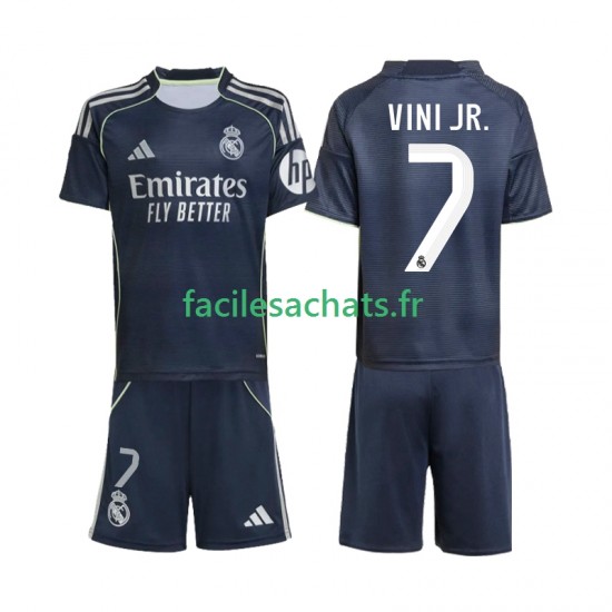 Maillot Real Madrid Vinicius Junior 7 2025-2026 Extérieur Enfant MC