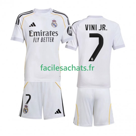 Maillot Real Madrid Vinicius Junior 7 2025-2026 Domicile Enfant MC