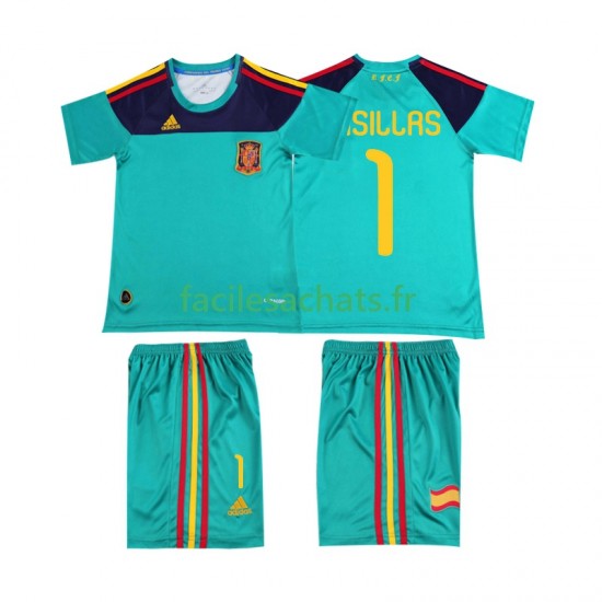 Maillot Espagne Casillas 1 Retro 2010 Domicile Enfant MC