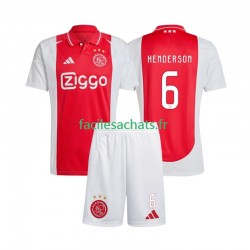 Maillot Ajax Amsterdam Henderson 6 2024-2025 Domicile Enfant MC