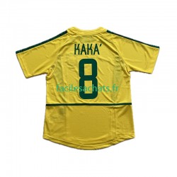 Maillot Brésil KAKA 8 Retro 2002 Domicile Homme MC