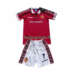 Maillot Manchester United Beckham 7 Retro 1998-1999 Domicile Enfant MC