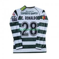 Maillot Sporting CP Cristiano Ronaldo 28 Retro 2001 2003 Domicile Homme ML