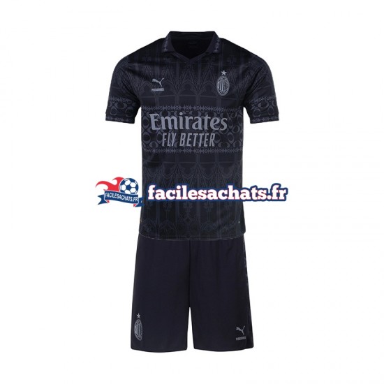 Maillot AC Milan 2023-2024 Noir 4ème Enfant MC