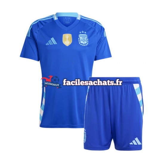 Maillot Argentine Copa America 2024 Bleu Extérieur Enfant MC