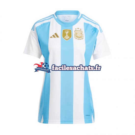 Maillot Argentine Copa America 2024 Bleu Blanc Domicile Femme MC