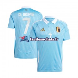Maillot Belgique De Bruyne 7 Euro 2024 Bleu Extérieur Homme MC