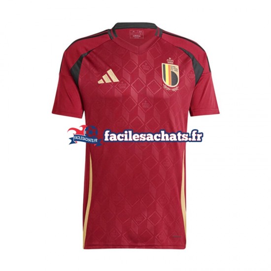 Maillot Belgique Euro 2024 Rouge Domicile Homme MC