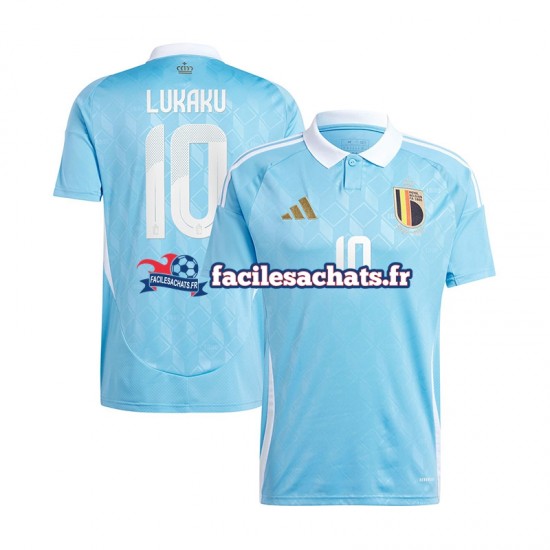 Maillot Belgique Romelu Lukaku 10 Euro 2024 Bleu Extérieur Homme MC