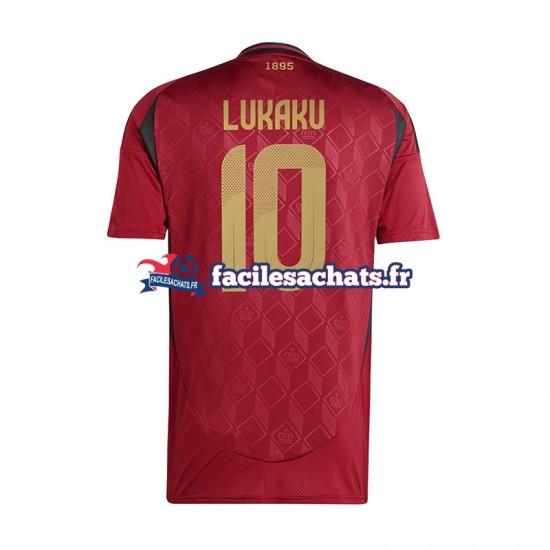 Maillot Belgique Romelu Lukaku 10 Euro 2024 Rouge Domicile Homme MC