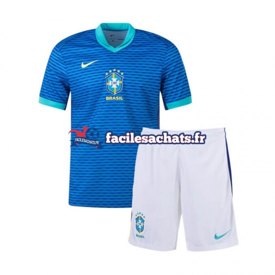 Maillot Brésil Copa America 2024 Bleu Extérieur Enfant MC