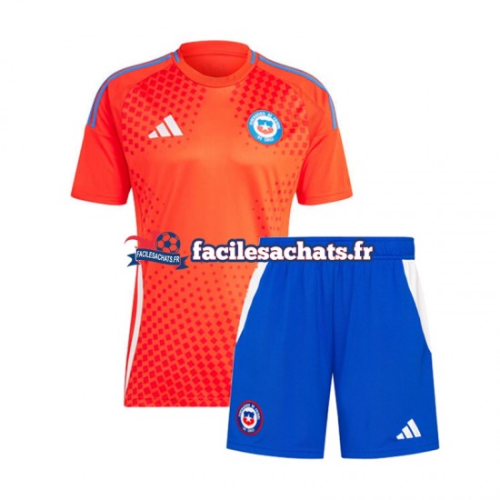 Maillot Chili Copa America 2024 Blanc Extérieur Enfant MC