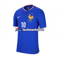 Maillot France Kylian Mbappe 10 Euro 2024 Bleu Domicile Homme MC