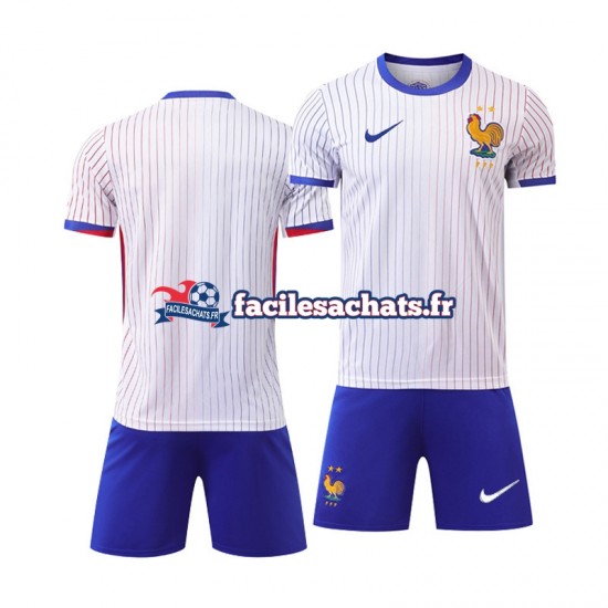 Maillot France Euro 2024 Blanc Extérieur Enfant MC