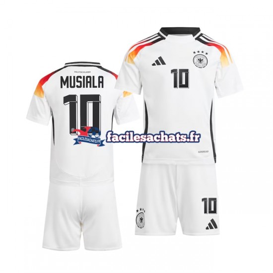 Maillot Allemagne Jamal Musiala 10 Euro 2024 Blanc Domicile Enfant MC