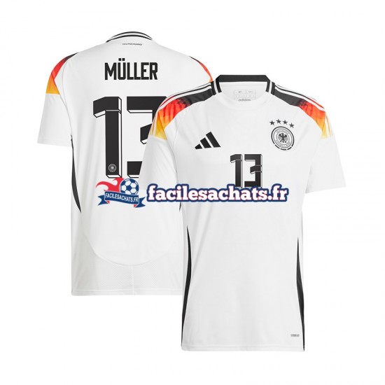 Maillot Allemagne Thomas Muller 13 Euro 2024 Blanc Domicile Homme MC