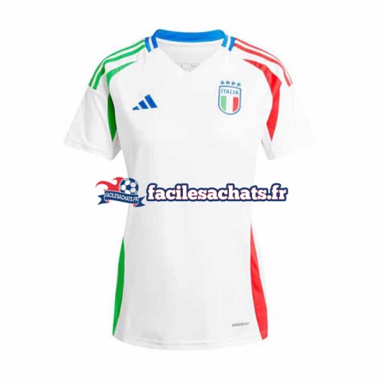 Maillot Italie Euro 2024 Blanc Extérieur Femme MC