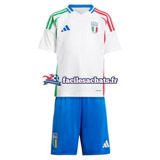 Maillot Italie Euro 2024 Blanc Extérieur Enfant MC