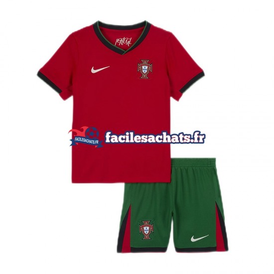 Maillot Portugal Euro 2024 Rouge Domicile Enfant MC