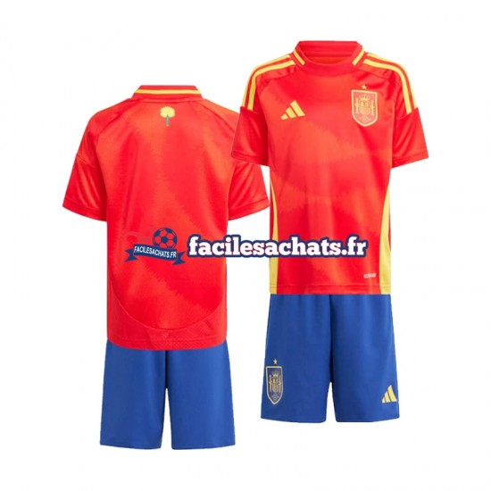 Maillot Espagne Euro 2024 Rouge Domicile Enfant MC