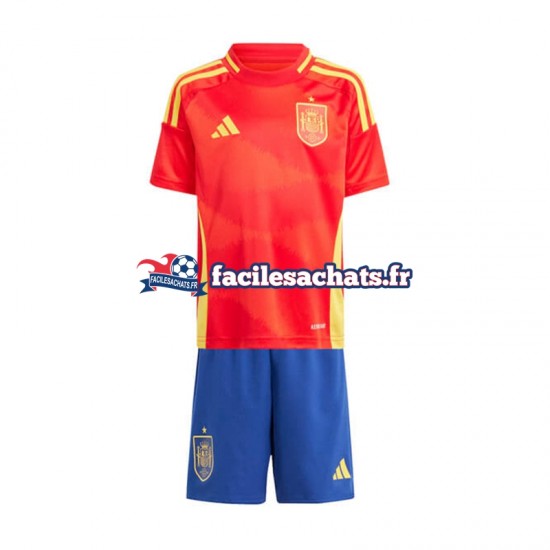 Maillot Espagne Euro 2024 Rouge Domicile Enfant MC