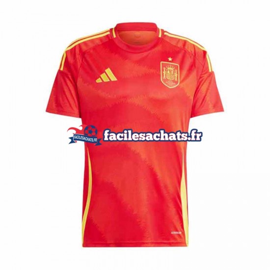 Maillot Espagne Euro 2024 Rouge Domicile Homme MC