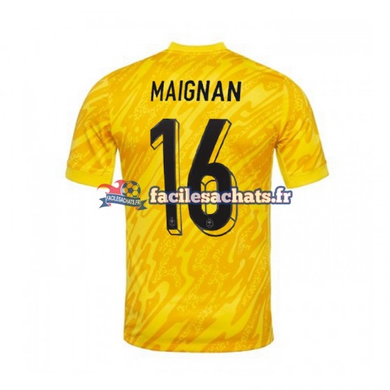 Maillot France MAIGNAN 16 Euro 2024 Gardien Jaune Domicile Homme MC