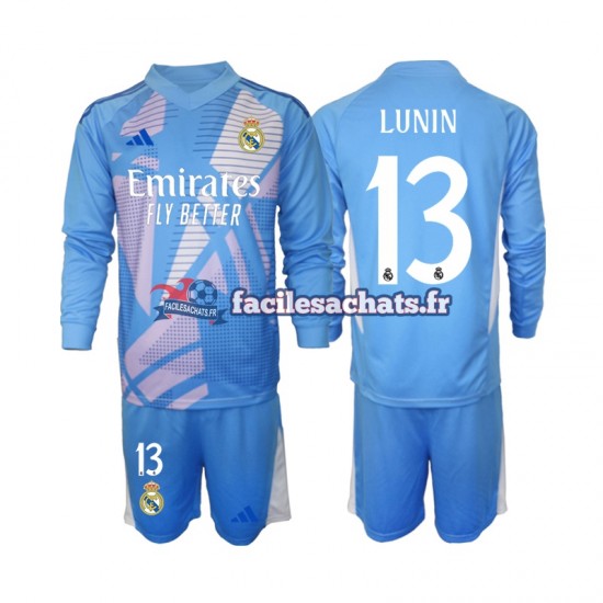 Maillot Real Madrid Andriy Lunin 13 2024-2025 Gardien Domicile Enfant ML