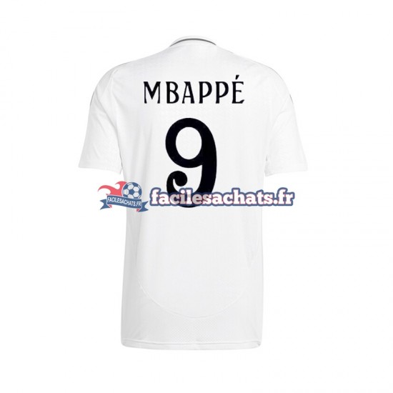 Maillot Real Madrid Kylian Mbappe 9 2024-2025 Domicile Homme MC