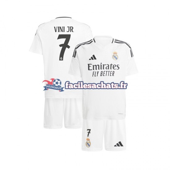 Maillot Real Madrid Vinicius Junior 7 2024-2025 Blanc Domicile Enfant MC