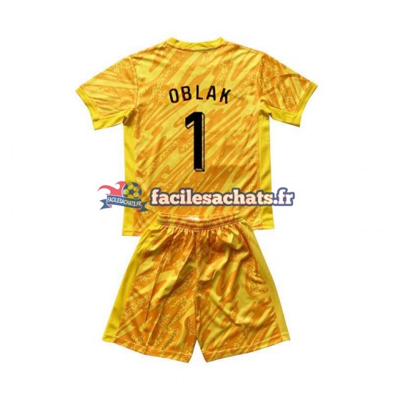 Maillot Slovénie Jan Oblak 1 Euro 2024 Gardien Jaune Domicile Enfant MC