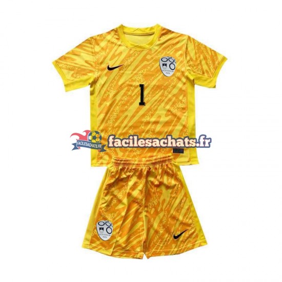 Maillot Slovénie Jan Oblak 1 Euro 2024 Gardien Jaune Domicile Enfant MC