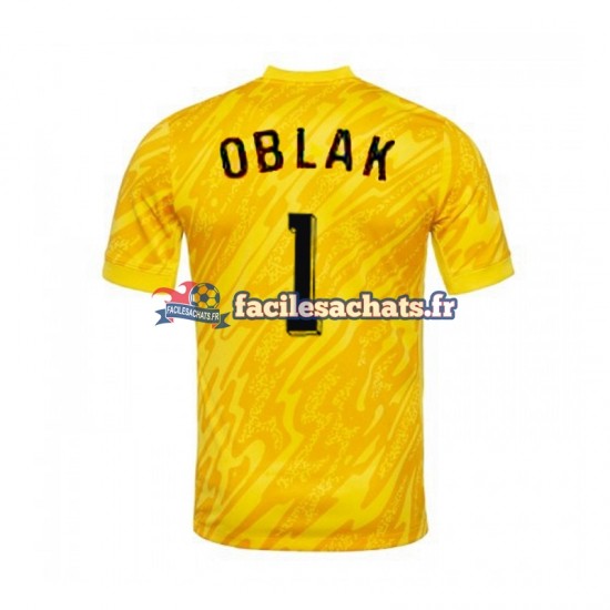 Maillot Slovénie Jan Oblak 1 Euro 2024 Gardien Jaune Domicile Homme MC