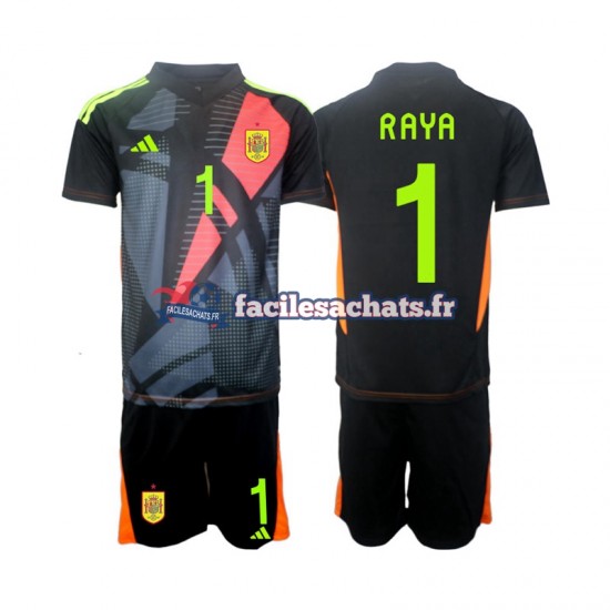 Maillot Espagne David Raya 1 Euro 2024 Gardien Extérieur Enfant MC