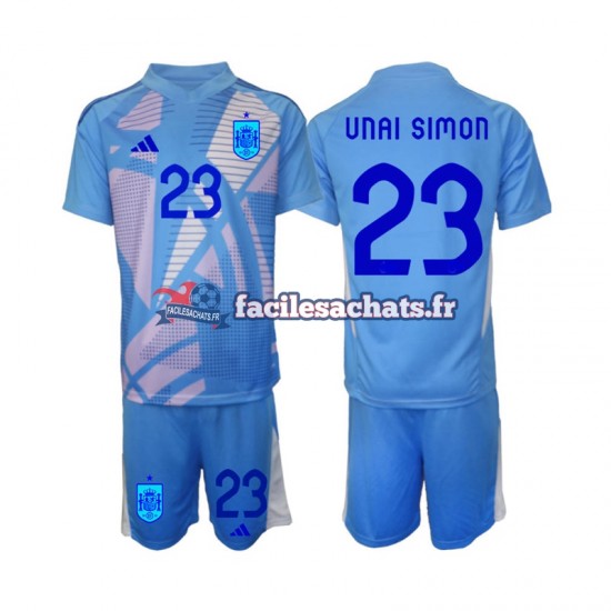 Maillot Espagne Unai Simon 23 Euro 2024 Gardien Domicile Enfant MC