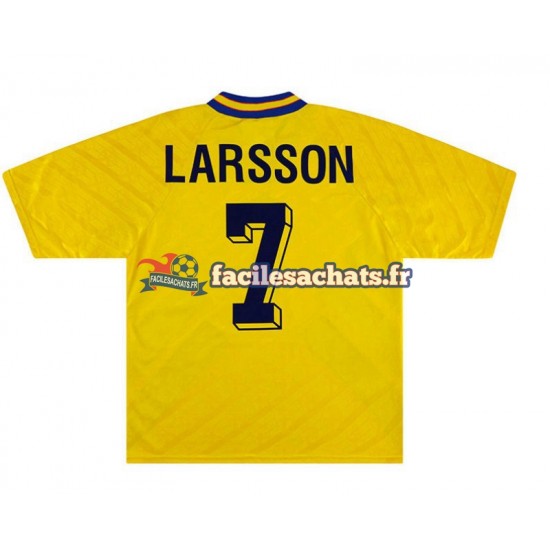 Maillot Suède Henrik Larsson 7 Retro 1994 Domicile Homme MC