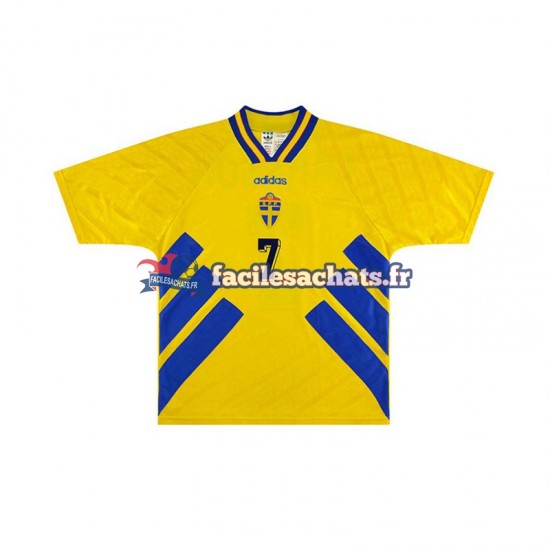 Maillot Suède Henrik Larsson 7 Retro 1994 Domicile Homme MC